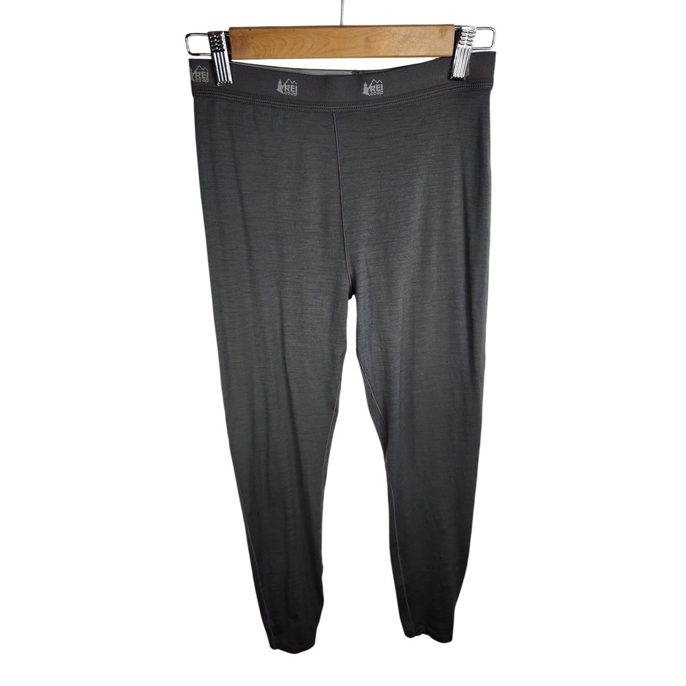 REI Co-op Base Layer Pants Kids Large 14-16 Gray 100% Merino Wool Thermal
